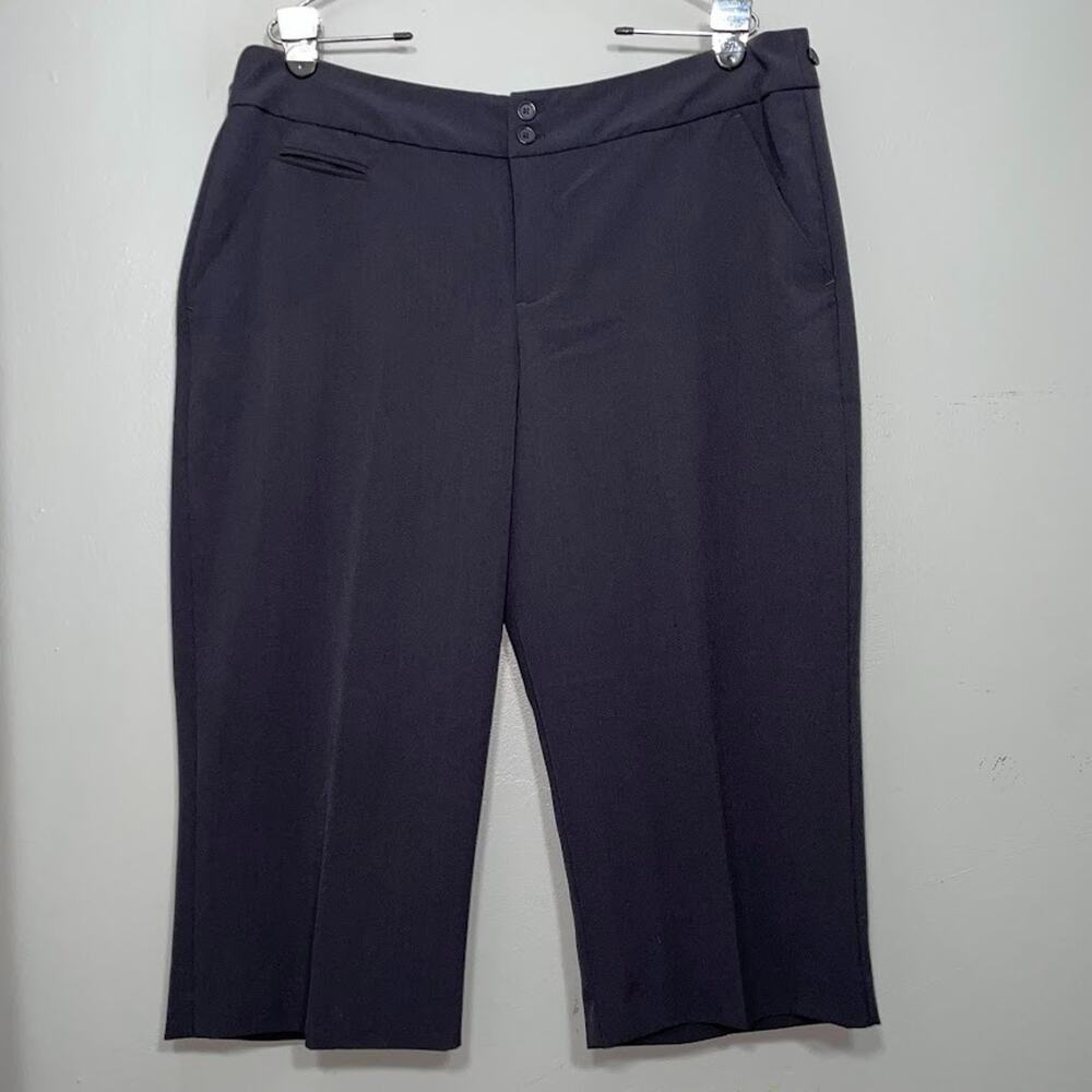 Navy Blue Capris Size 16 Dressy Cropped Pants Trousers Office Business Classic